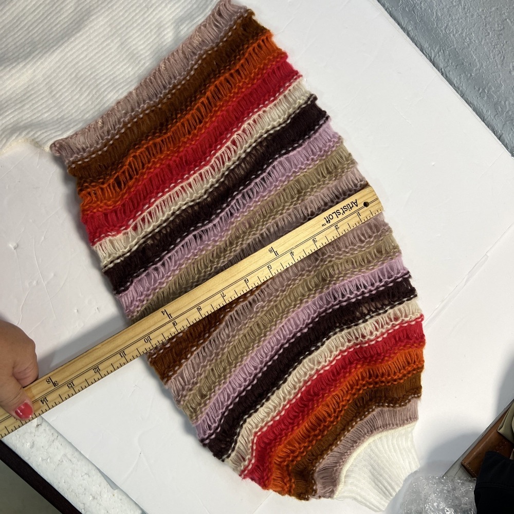 We The Free | Free People Striped Knit Balloon Sleeve Sweater Size Small - Picture 5 of 7